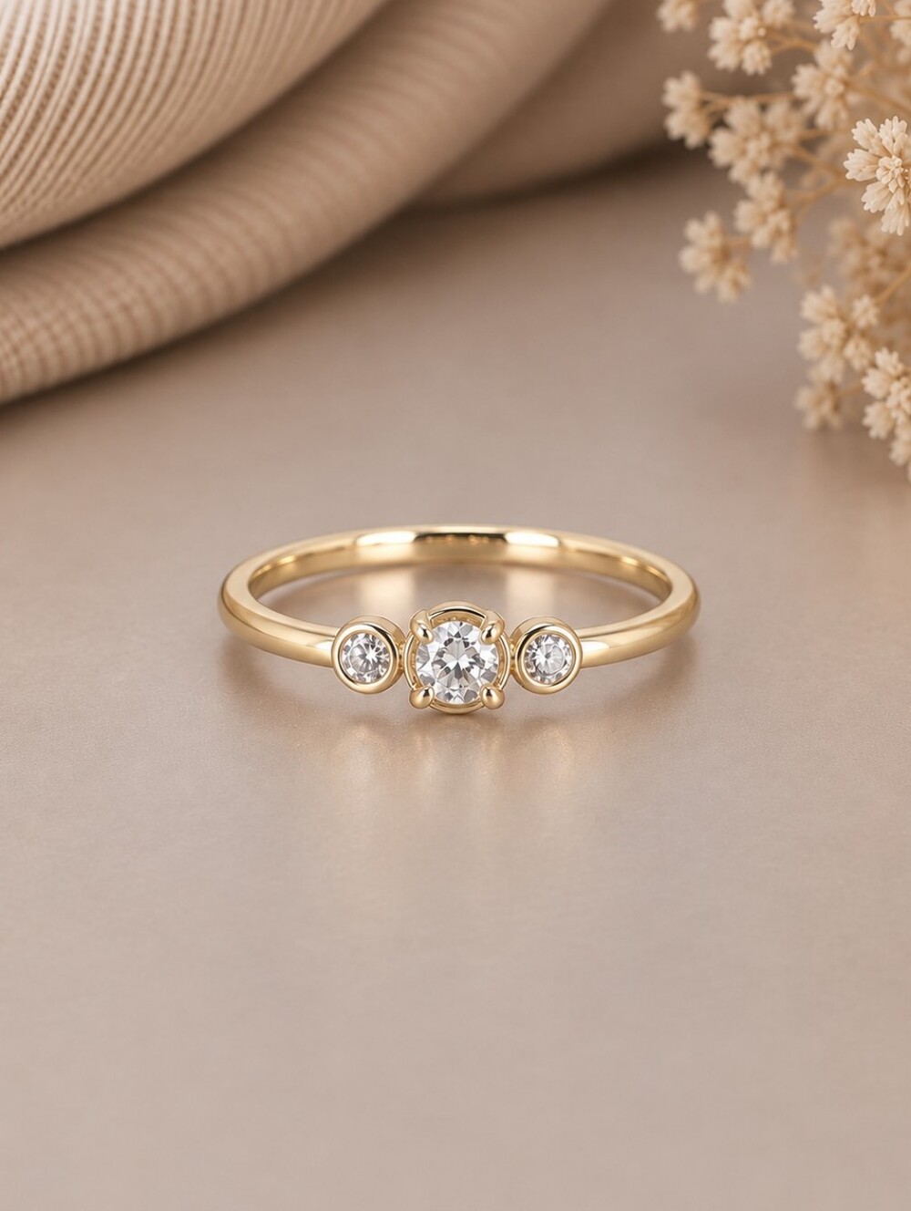 Gold Three-Stone Ring